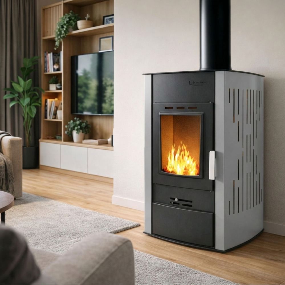 Wood burning stove with back boiler Velmora Fire ATS HYDRO grey, 25kW | Wood Burning Stoves With Oven | Wood Burning Stoves |