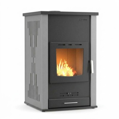 Wood burning stove with back boiler Velmora Fire ATS HYDRO grey, 33kW - Wood Burning Stoves With Oven