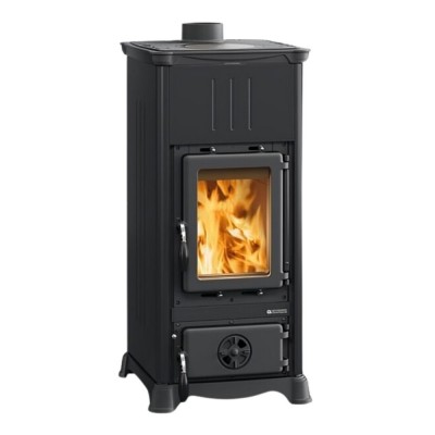 Italian wood burning stove with cooktop La Nordica Emiliana black, 6.5kW - La Nordica