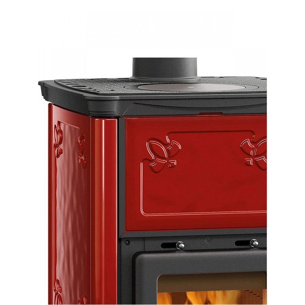 Italian wood burning stove with oven La Nordica Emiliana red, 6.5kW | Italian wood burning stoves and fireplaces |  |