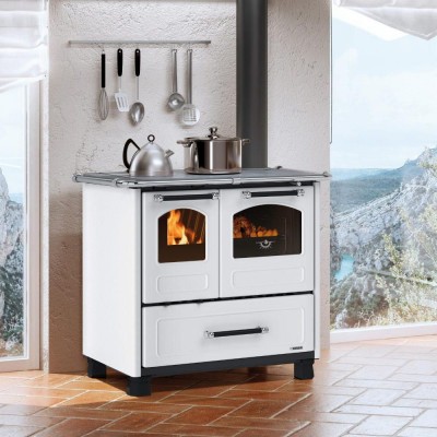 Italian wood cooker stove La Nordica Family 4.5 white, 7.5kW - La Nordica