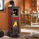 Italian wood burning stove with oven La Nordica Gemma Forno 5.0 red, 7.3kW | Italian wood burning stoves and fireplaces |  |