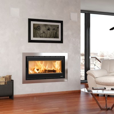 Italian cast iron wood burning fireplace La Nordica Inserto 100 Wide, 8.1kW - Product Comparison