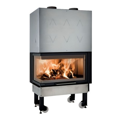 Italian cast iron wood burning fireplace La Nordica Monoblocco 800 Angolo left, 10.0kW - Italian wood burning stoves and fireplaces