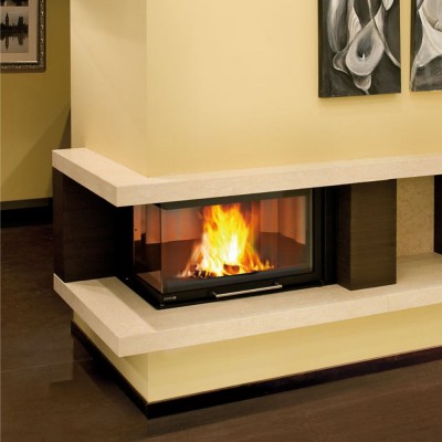 Italian cast iron wood burning fireplace La Nordica Monoblocco 800 Angolo left, 10.0kW - Product Comparison