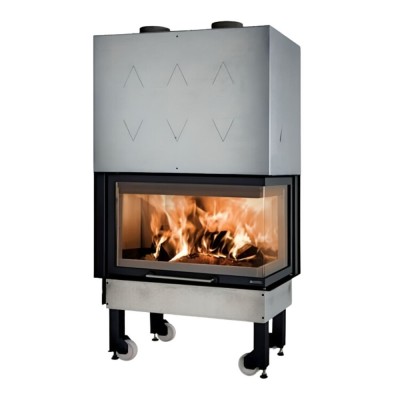 Italian cast iron wood burning fireplace La Nordica Monoblocco 800 Angolo right, 10.0kW - Italian wood burning stoves and fireplaces