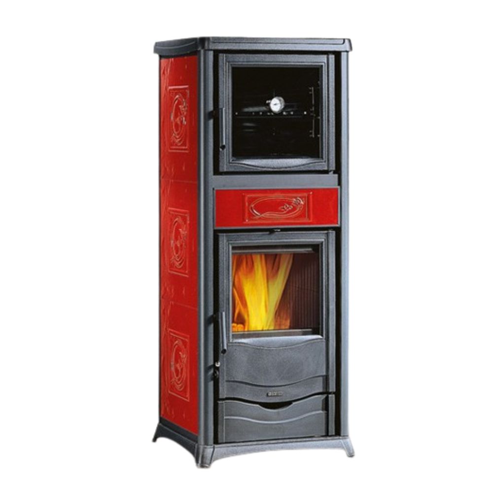 Italian wood burning stove with oven La Nordica Rossella Plus Forno Evo red, 9.1kW | Italian wood burning stoves and fireplaces |  |