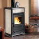 Italian cast iron wood burning stove with back boiler La Nordica Termorossella Plus EVO D.S.A. 4.0 ecru, 11.1kW | Italian wood burning stoves and fireplaces |  |