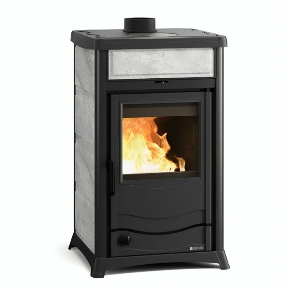 Italian wood burning stove with back boiler La Nordica Termorossella Plus EVO D.S.A. 4.0 natural stone, 11.1kW | Italian wood burning stoves and fireplaces |  |