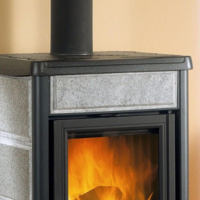 Italian wood burning stove with back boiler La Nordica Termorossella Plus EVO D.S.A. 4.0 natural stone, 11.1kW - La Nordica