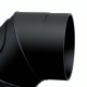 Stove pipe elbow 90° MK NERO with cleaning opening, Steel, Black, Ø130 | Stove pipes | Chimney |