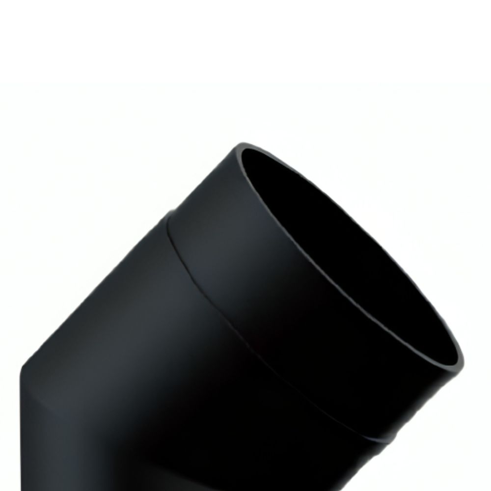 Flue pipe elbow 45° MK NERO, Steel, Black, Ø130 | Stove pipes | Chimney |