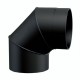 Flue pipe elbow 90° MK NERO, Steel, Black, Ø150 | Stove pipes | Chimney |