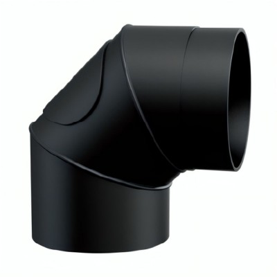 Stove pipe elbow 90° MK NERO with cleaning opening, Steel, Black, Ø130 - Product Comparison