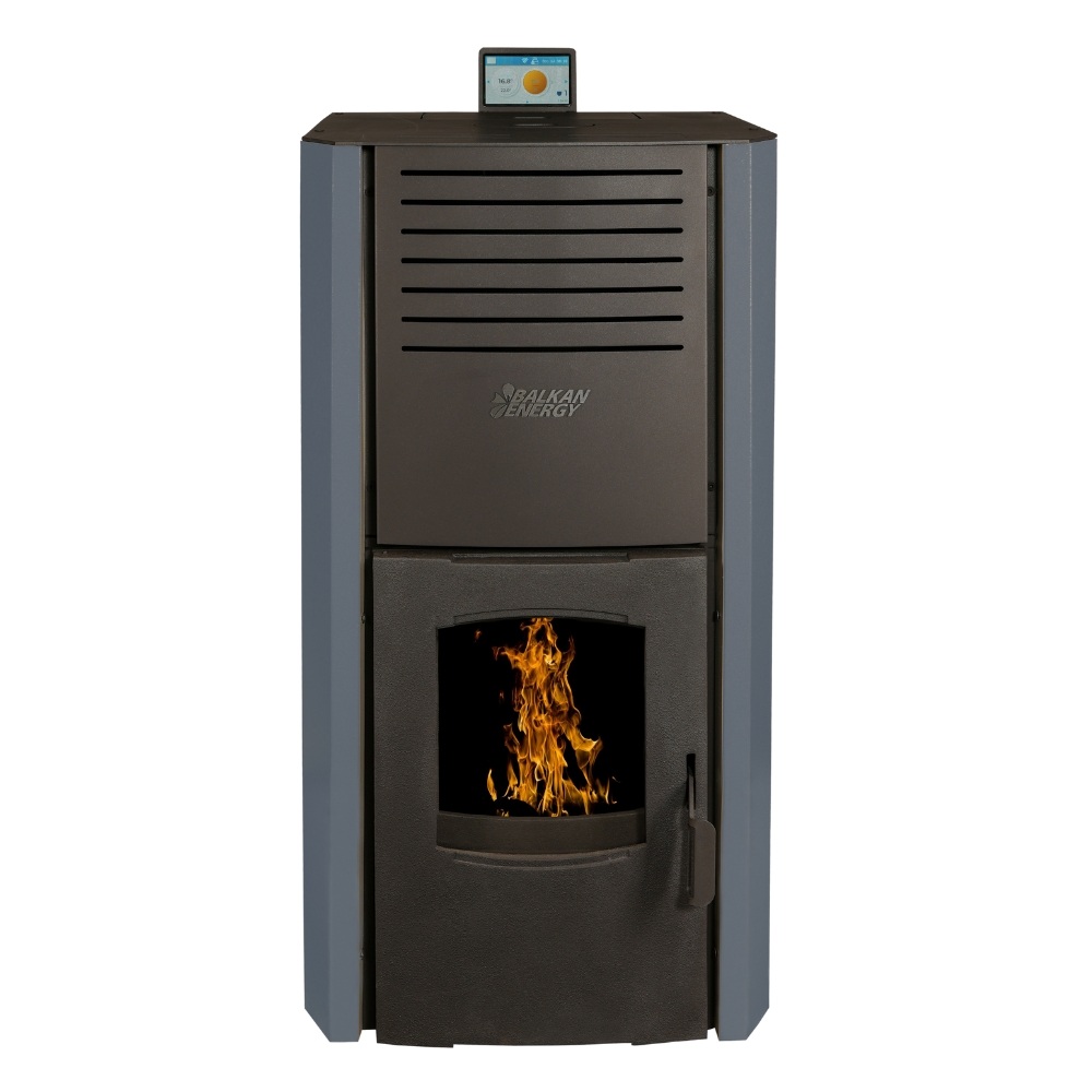 Pellet stove with back boiler Balkan Energy Sofia Anthracite, 25kW | Pellet Stoves With Back Boiler | Pellet Stoves |