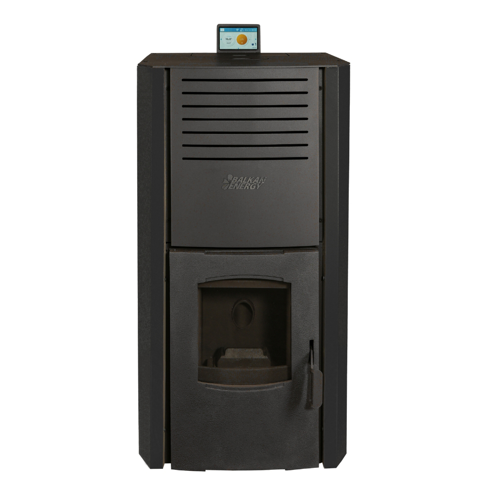 Pellet stove with back boiler Balkan Energy Sofia Black, 25kW | Pellet Stoves With Back Boiler | Pellet Stoves |