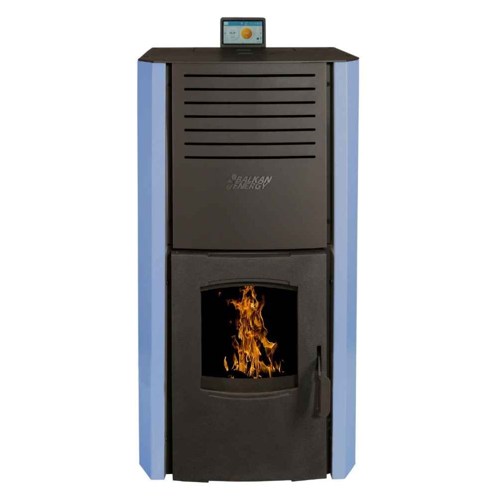 Pellet stove with back boiler Balkan Energy Sofia Blue, 25kW | Pellet Stoves With Back Boiler | Pellet Stoves |