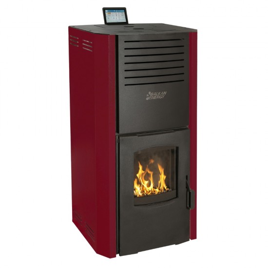 ᐉ Pellet stove with back boiler Balkan Energy Sofia Bordeaux, 25kW ...