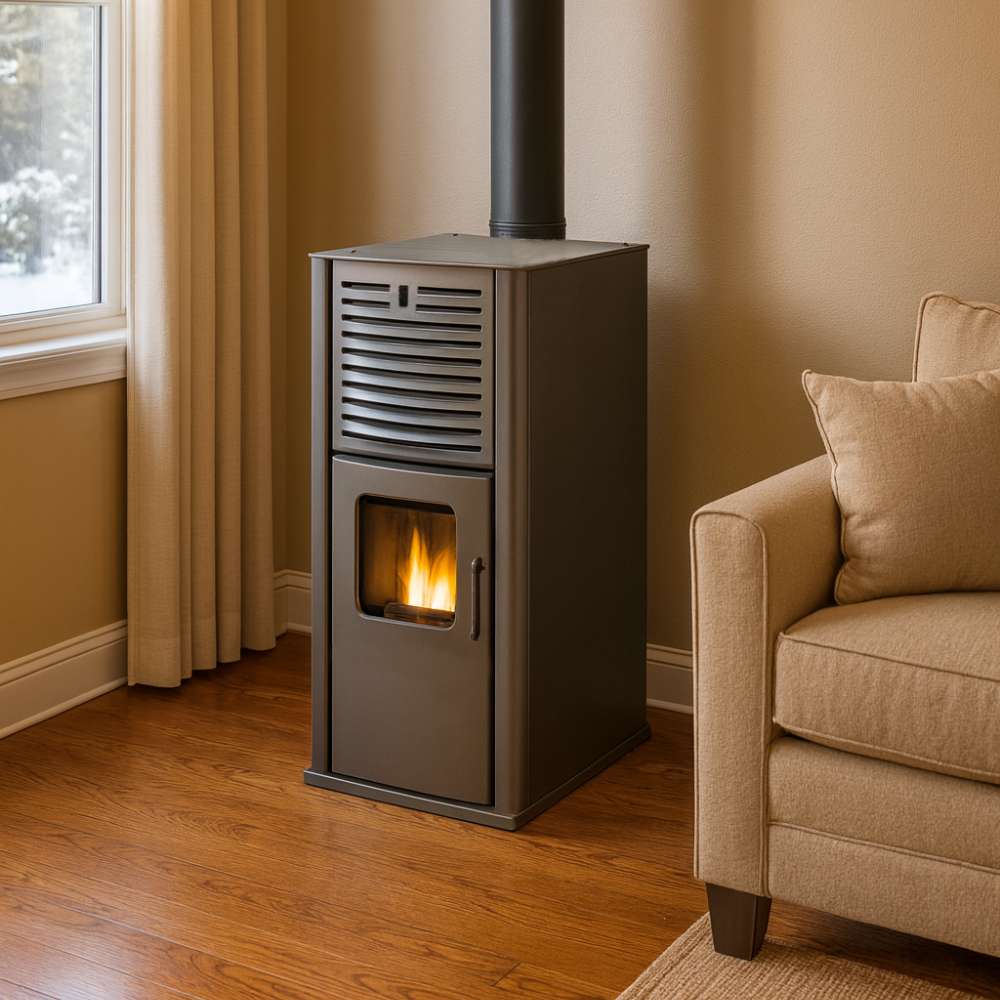 Pellet stove with back boiler Mytherm IOLI TSA 18 grey, with fan, 18kW | Pellet Stoves Pellet stove with back boiler Mytherm IOLI TSA 18 grey, with fan, 18kW | Pellet Stoves |  |