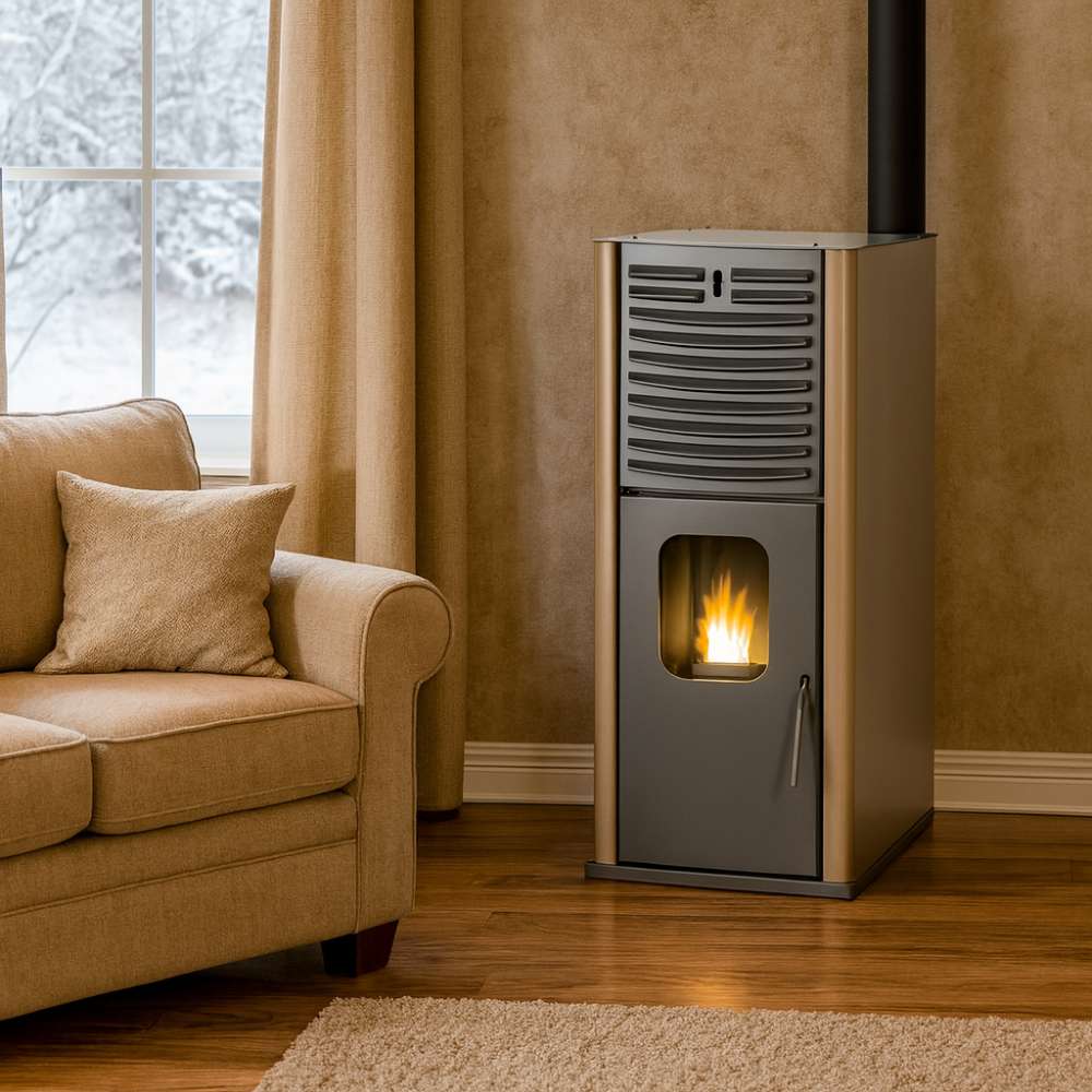 Pellet stove with back boiler Mytherm IOLI TSA 18 beige, with fan, 18kW | Pellet Stoves Pellet stove with back boiler Mytherm IOLI TSA 18 beige, with fan, 18kW | Pellet Stoves |  |