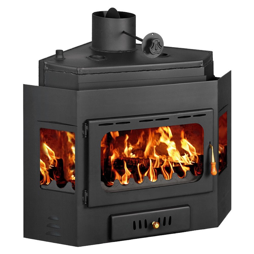 Wood Burning Fireplace with Back Boiler Prity A W16, 16kw | Modern Fireplaces | Wood Burning Fireplaces |