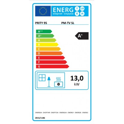 Wood burning stove Prity PM TV 13kW, Log - Product Comparison