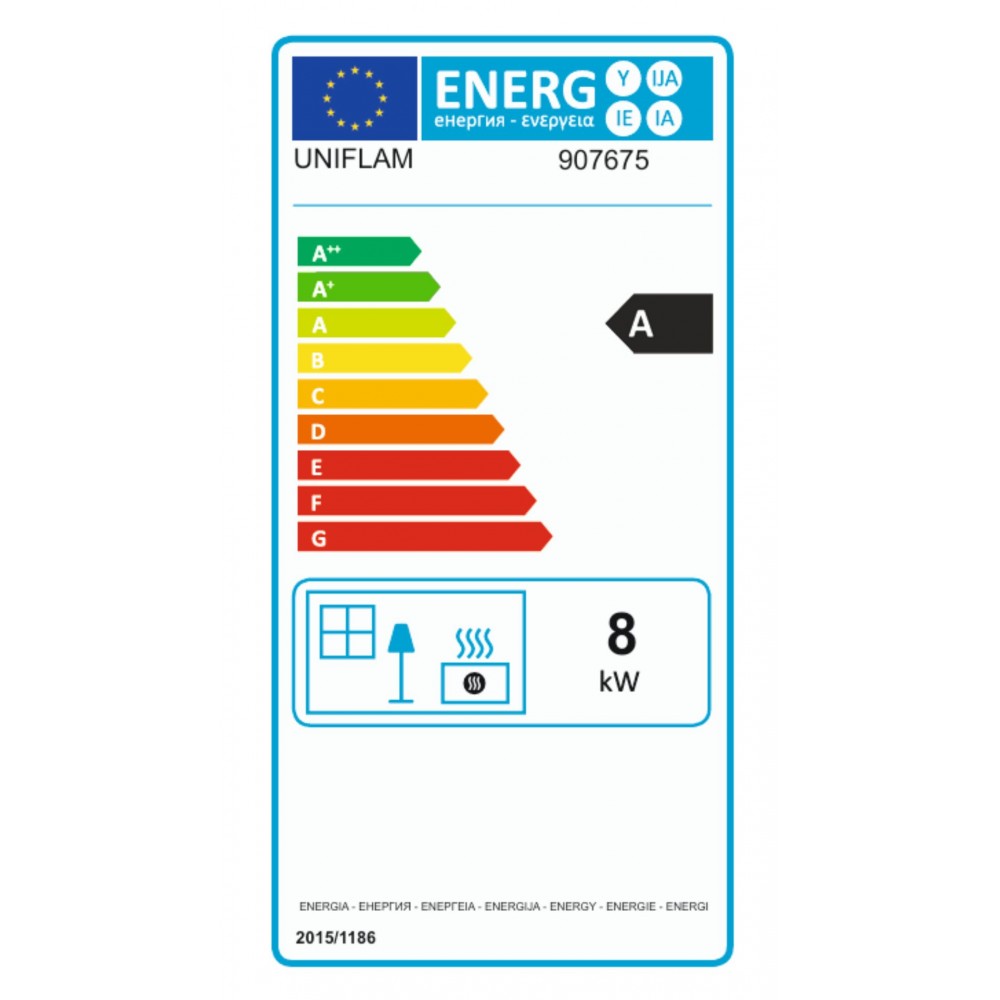Wood Burning Fireplace UNIFLAM 700 ECO with damper and air supply, 8kW |  |  |