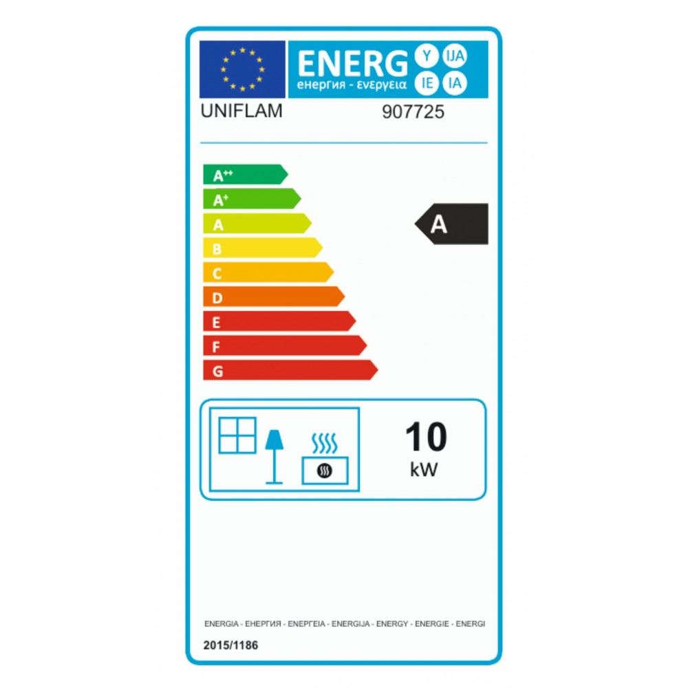 Wood Burning Fireplace UNIFLAM 700 SELENIC ECO with damper and air supply, 10kW |  |  |