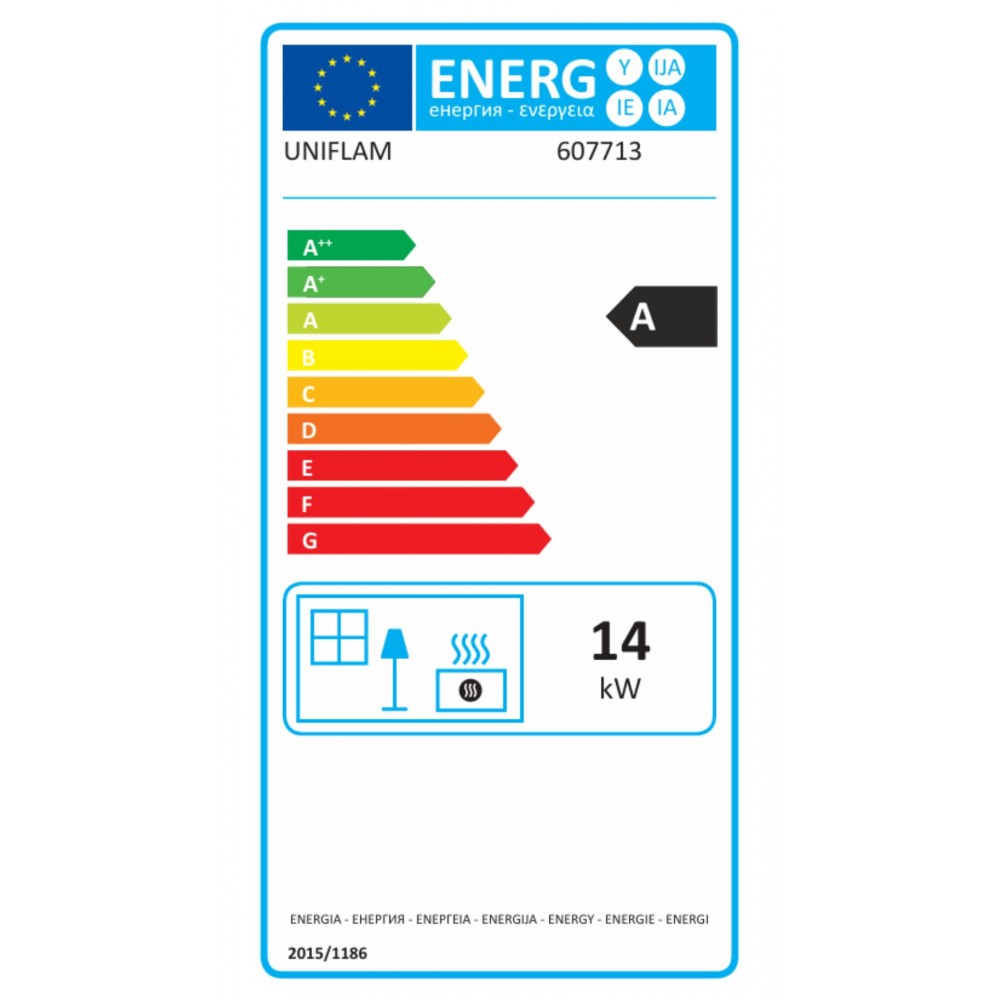 Wood Burning Fireplace UNIFLAM 700 STANDARD with damper, left side, 14kW |  |  |