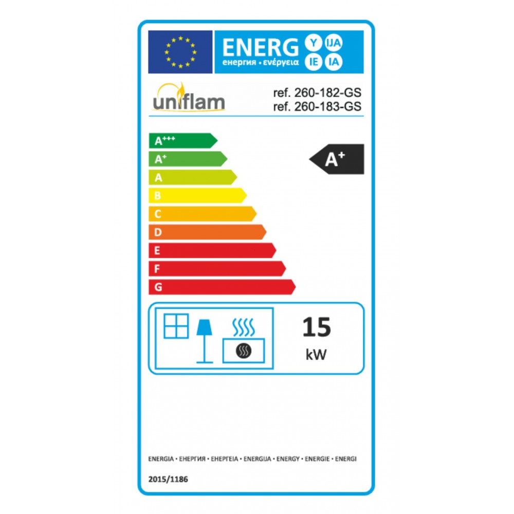 Wood Burning Fireplace UNIFLAM 760 EVO PBS with air ducts and air supply, bent glass, right side, 10kW |  |  |
