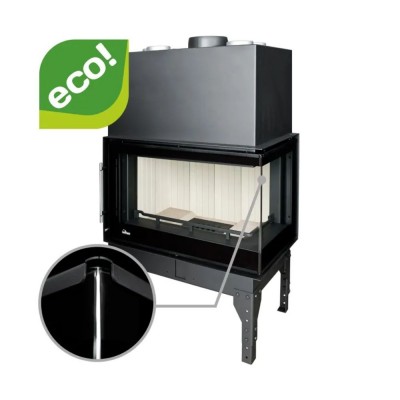 Wood Burning Fireplace UNIFLAM 860 EVO PBS with air ducts and air supply, bent glass, right side, 15kW - Product Comparison