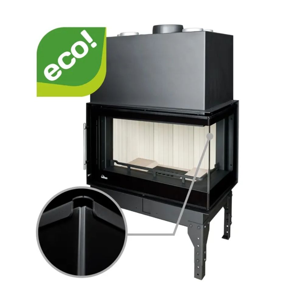 Wood Burning Fireplace UNIFLAM 860 EVO PBS with air ducts and air supply, right side, 15kW |  |  |