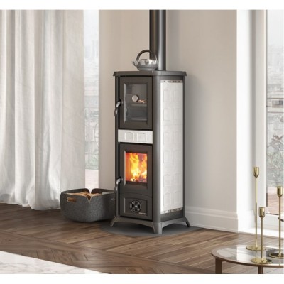 Italian wood burning stove La Nordica Gemma Forno white, 7.2kW - La Nordica