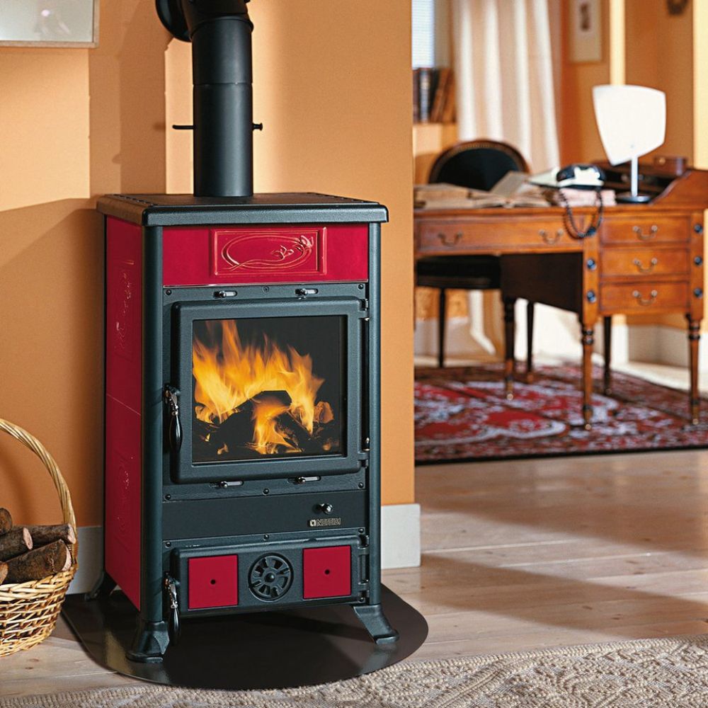 Italian wood burning stove La Nordica Rossella R1 red, 8.8kW | Italian wood burning stoves and fireplaces |  |