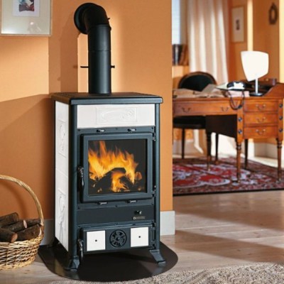 Italian wood burning stove La Nordica Rossella R1 white, 8.8kW - La Nordica