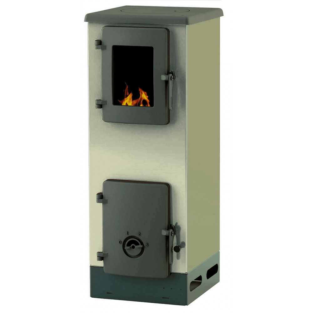Wood burning stove Alfa Plam Vulkan S Ivory 4kW, Log | Wood Burning Stoves | Stoves |