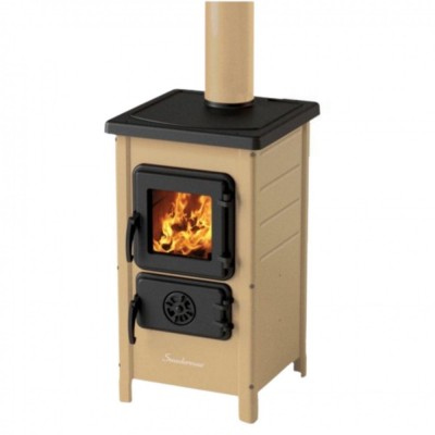 Wood burning stove MBS Happy 6kW Ivory, Log - Wood Burning Stoves