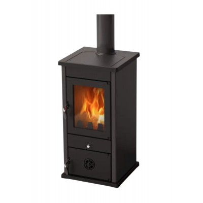 Wood Burning Stove With Back Boiler MBS Thermo Vesta Black, 9kW - Multi Fuel Stoves With Back Boiler