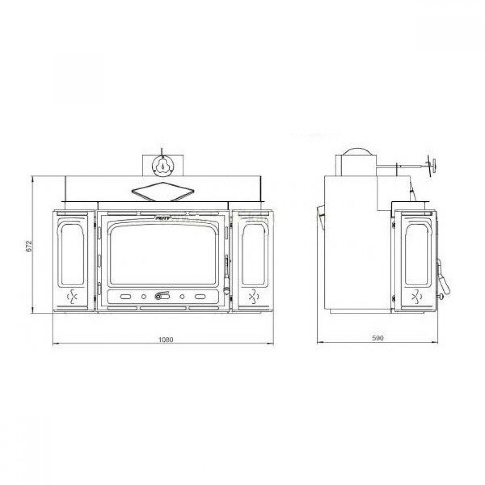 Wood Burning Fireplace Prity TC, 16kW | Wood Burning Fireplaces | Fireplaces |