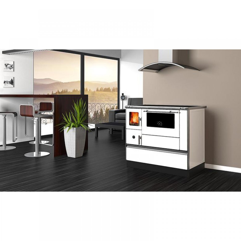 Wood burning cooker Alfa Plam Dominant 90H White, 6.5kW | Cookers | Wood |