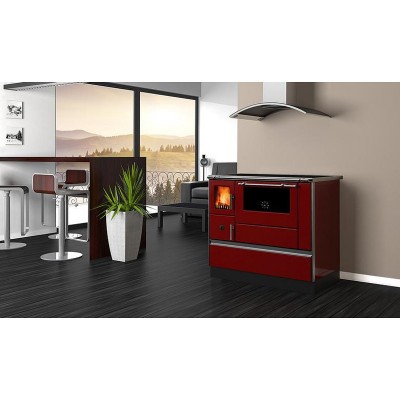 Wood burning cooker Alfa Plam Dominant 90H Red, 6.5kW - Cookers