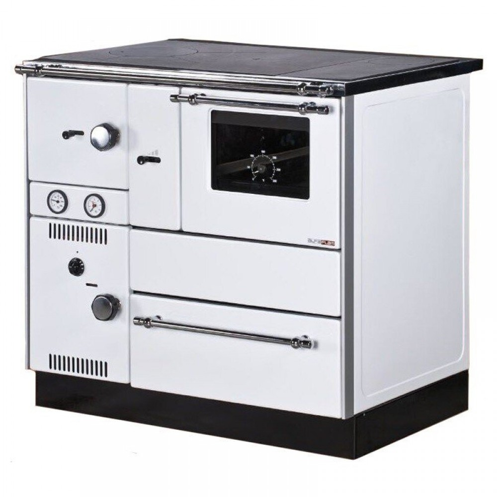 Wood cooker stove with back boiler Alfa Plam Alfa Term 27, White 27.56kW | Wood Cooker Stoves |  |