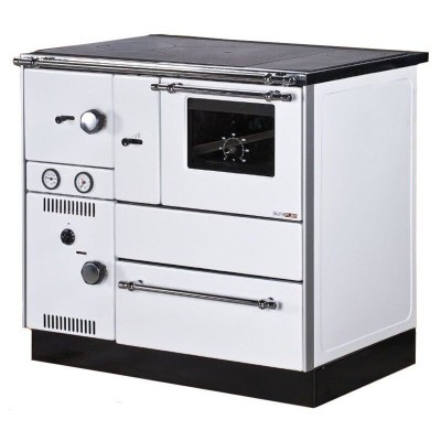 Wood burning cooker with back boiler Alfa Plam Alfa Term 27, White 27.56kW - Cookers With Back Boiler