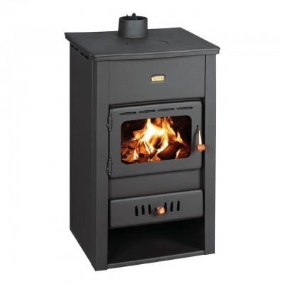 Wood Burning Stove With Back Boiler Prity K2 CP W10 With Cast Iron Top, 13.3kW - Stoves