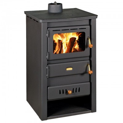 Wood Burning Stove With Back Boiler Prity K22 CP W10 With Cast Iron Top, 13.3kW - Prity
