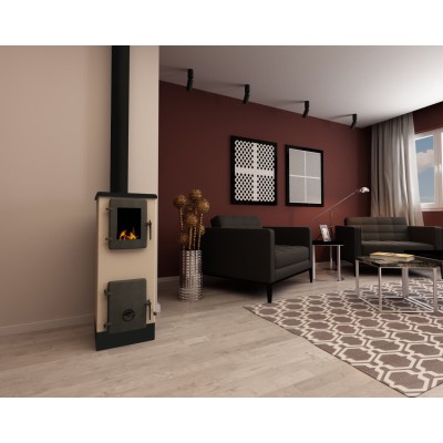 Wood burning stove Alfa Plam Vulkan S with cast iron door, 4kW, Log - Product Comparison