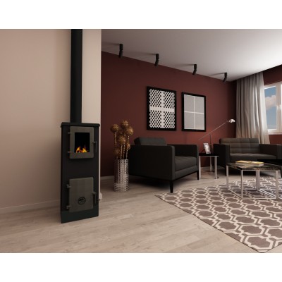 Wood burning stove Alfa Plam Vulkan S 4kW Anthracite, Log - Product Comparison