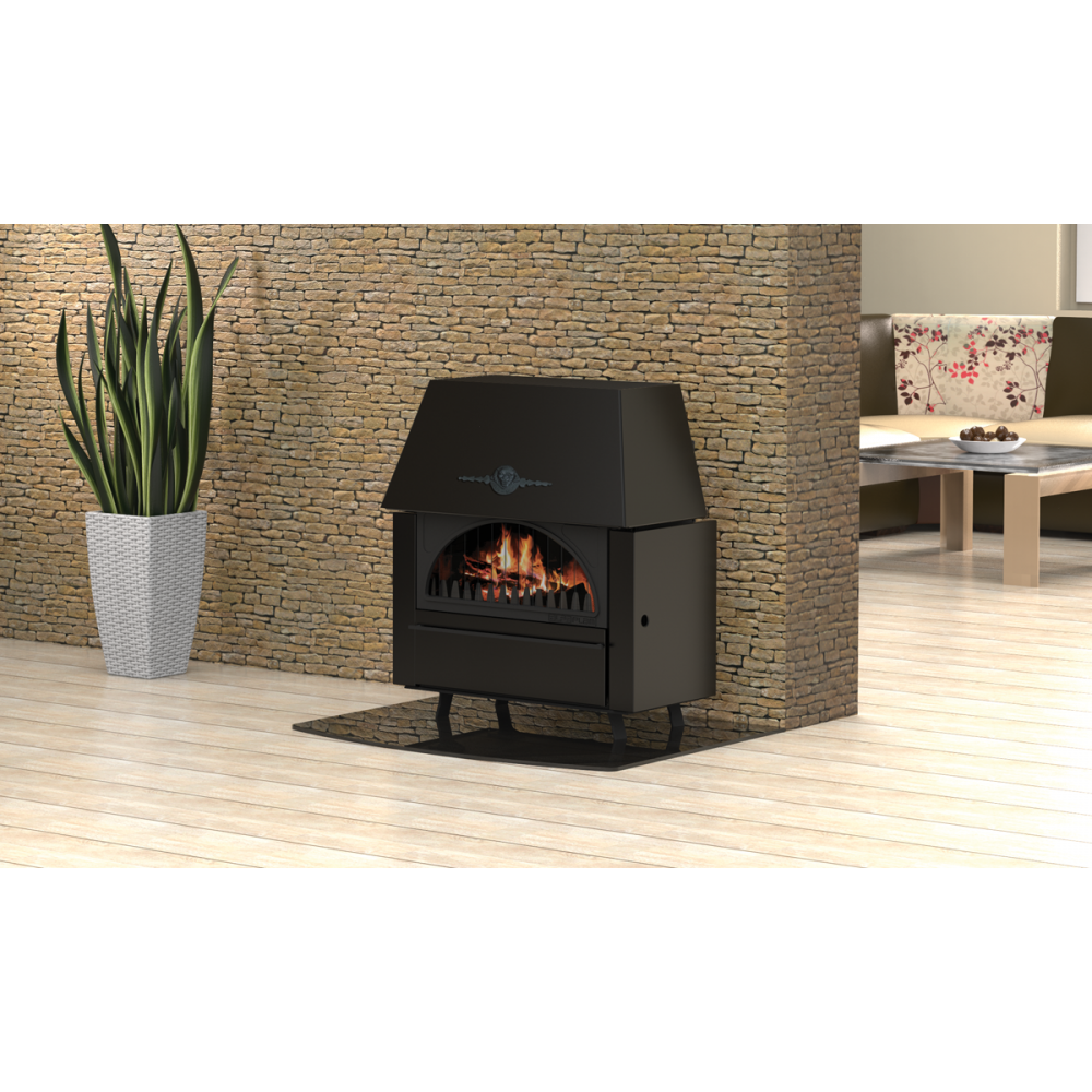 Wood burning stove Alfa Plam Rustikal with cast iron door, 11kW, Log | Cast Iron Wood Burning Stoves | Wood Burning Stoves |