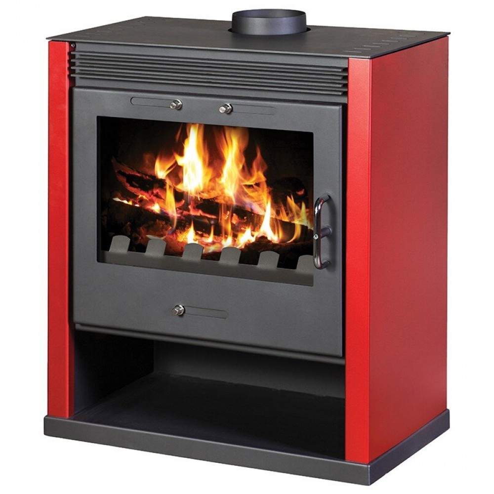 Multi Fuel Boiler Stove Victoria 05 Rubin BO, Red, 13kW | Multi Fuel Stoves With Back Boiler | Stoves |