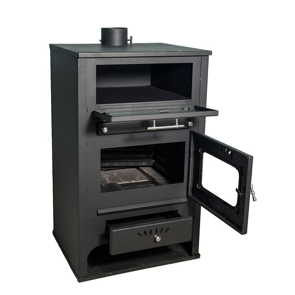 Wood burning stove with back boiler and oven Zvezda GF VR 16, 15.4kW | Multi Fuel Stoves With Back Boiler | Stoves |